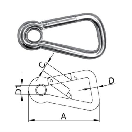 GENİŞ AÇILI KARABİNA, GÖZLÜ 11X120MM
